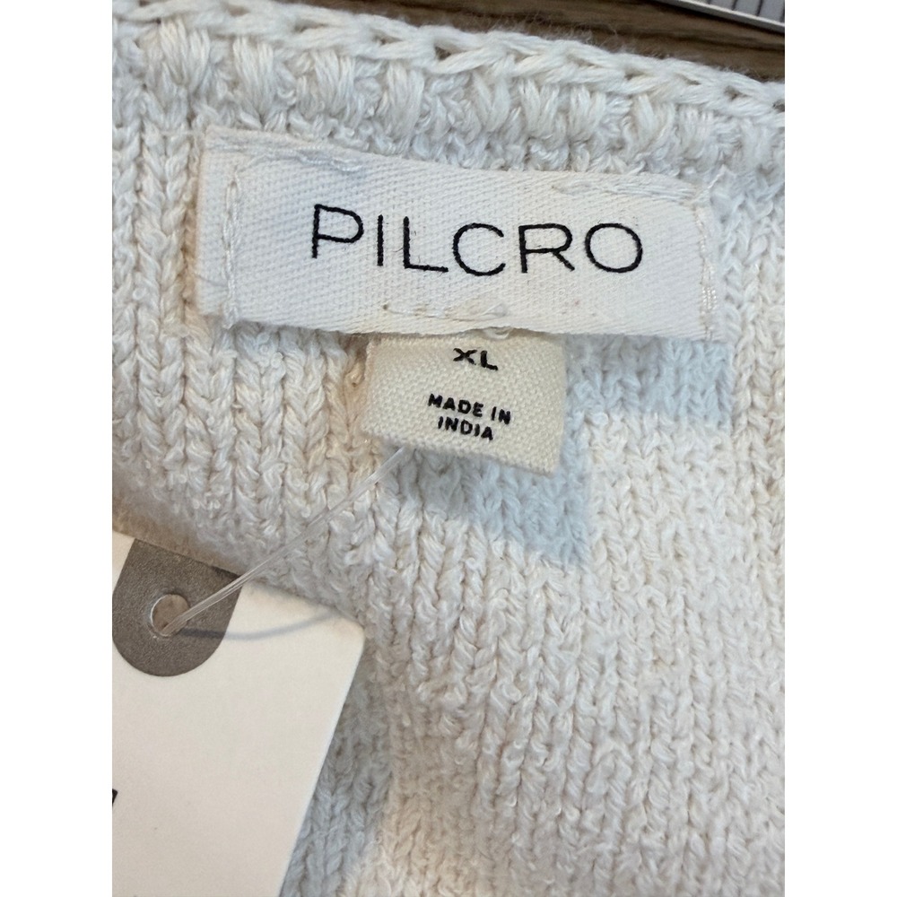 NWT  Pilcro Anthropologie Floral Intarsia Knit Tank Top Cream XL - Picture 6 of 11